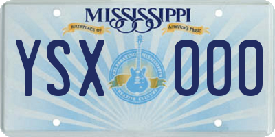 MS license plate YSX000