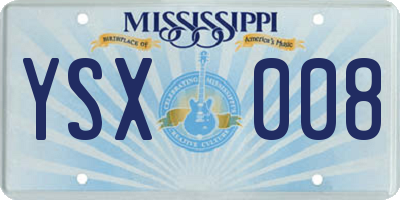 MS license plate YSX008