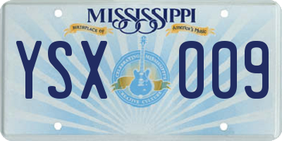 MS license plate YSX009