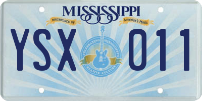 MS license plate YSX011