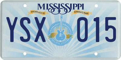 MS license plate YSX015
