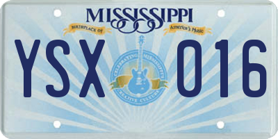 MS license plate YSX016