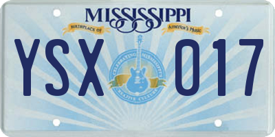 MS license plate YSX017