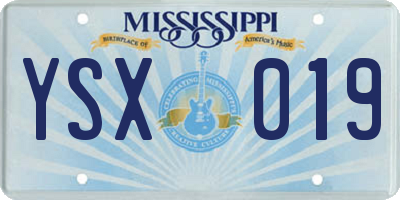 MS license plate YSX019