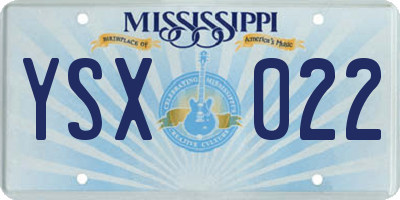 MS license plate YSX022