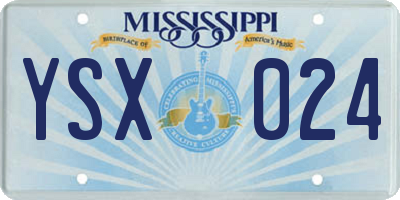 MS license plate YSX024