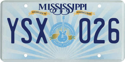 MS license plate YSX026