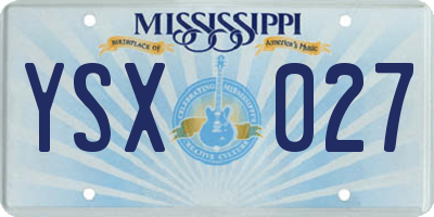 MS license plate YSX027