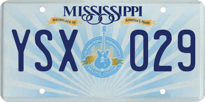 MS license plate YSX029