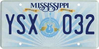 MS license plate YSX032