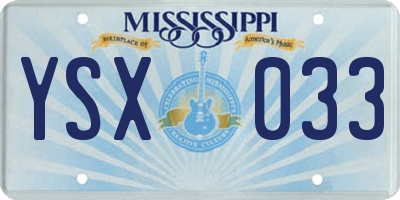 MS license plate YSX033