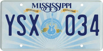 MS license plate YSX034