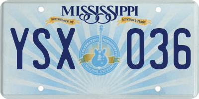 MS license plate YSX036