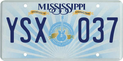 MS license plate YSX037