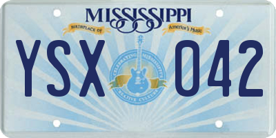 MS license plate YSX042