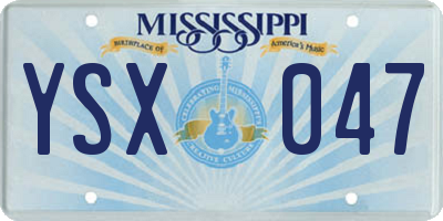 MS license plate YSX047