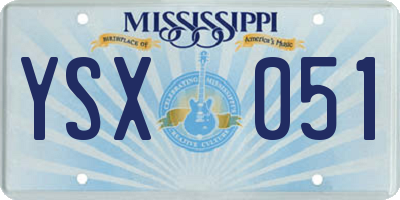 MS license plate YSX051