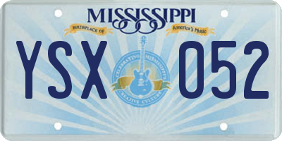 MS license plate YSX052