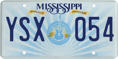 MS license plate YSX054