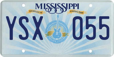 MS license plate YSX055