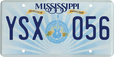 MS license plate YSX056