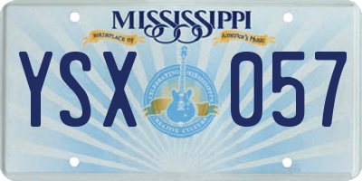 MS license plate YSX057