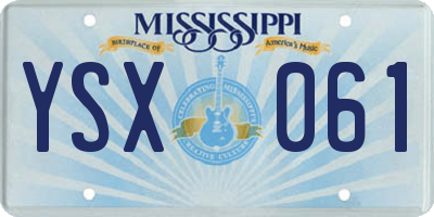 MS license plate YSX061