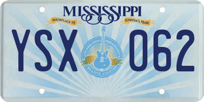 MS license plate YSX062