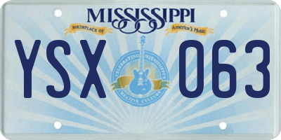 MS license plate YSX063