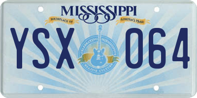MS license plate YSX064