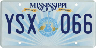 MS license plate YSX066