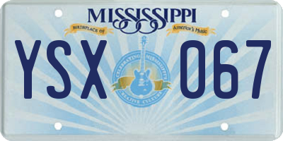 MS license plate YSX067