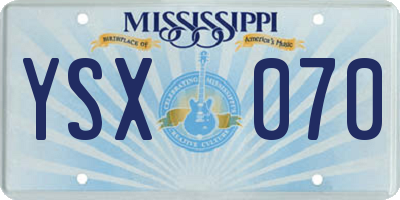 MS license plate YSX070