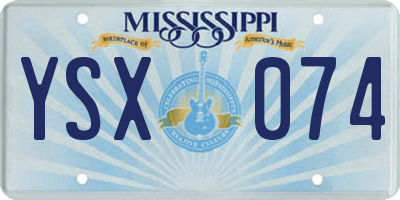 MS license plate YSX074
