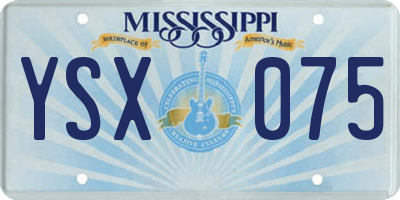 MS license plate YSX075