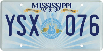 MS license plate YSX076