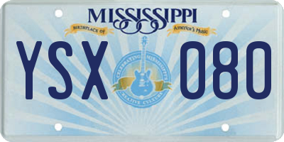 MS license plate YSX080