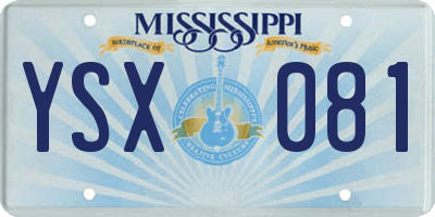 MS license plate YSX081