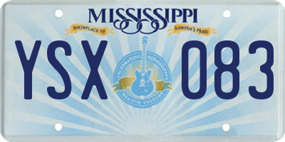 MS license plate YSX083