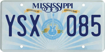 MS license plate YSX085