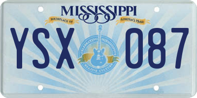 MS license plate YSX087