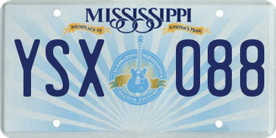 MS license plate YSX088