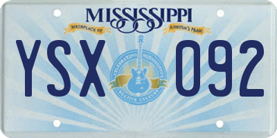 MS license plate YSX092