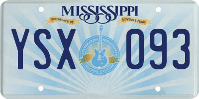MS license plate YSX093