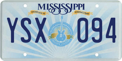 MS license plate YSX094