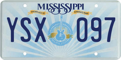 MS license plate YSX097
