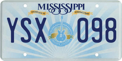 MS license plate YSX098