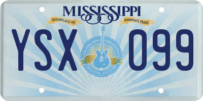 MS license plate YSX099