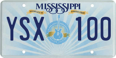 MS license plate YSX100