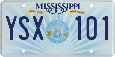 MS license plate YSX101